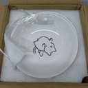 6 PCS Cat Bowls,Cat Food Bowl,Anti Whisker Fatigue Ceramic Cats Dishes for Indoor Cats,Shallow Wide Kitten Plates for Wet & Dry Food and Water,Non-Slip Silicone Base (Cute Drawing cat)