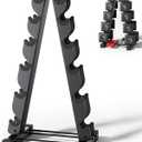 Dumbbell Rack Stand Only, Compatible with Peloton Weights, Ergonomic Weight Rack for Home Gym Dumbbells with 6-Tier, Space-Saving Home Gym Storage Rack, Plus Neoprene Set Storage, Compact