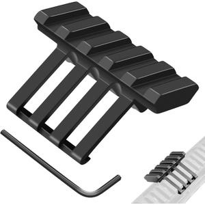 Picatinny Offset Rail Mounts, 5 Slots 45 Degree Offset Picatinny Rail Mount Aluminum Low Profile Adapter for Flashlight Laser Sight Optics (5 Slot - 1 Pack)