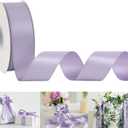 HUIHUANG Purple Satin Ribbon 1-1/2 inch x 50 Yards Lavender Purple Ribbon Double-Faced Satin Ribbon for Gift Wrapping, Bows, Flower Bouquet, Eternal Roses, Crafts, Wedding Holiday Party Decor