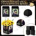 Spiareal 12 Pcs Graduation Box Centerpieces for Table 6/7 Inch Photo Display Congrats Grad Party Favor Gift College Picture Box Photo Props Frame for Graduation Table Decoration(Black)
