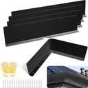 Rain Diverter Roofing Gutter Guards, 4 Pack 15.7 x 3.54 x 0.74 Inches Gutter Splash Guard Valley Downspout Roof Foldable Drip Guard for Corner House (Black)
