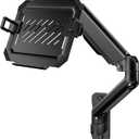 2-in-1 Laptop Wall Mount with Detachable Tray | Gas Spring Adjustable Arm for 12-17 Inch Laptops & Monitors | Full Motion Articulating Stand | Holds 2.2-19.8 lbs (Black)