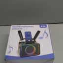 Karaoke Machine,Portable Bluetooth Speaker with 2 Wireless Microphone for Adults & Kids with LED Lights, Karaoke Microphone with PA System Supports USB/TF/AUX,Gift for Party(Black)