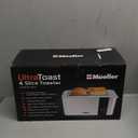 Mueller UltraToast Full Stainless Steel Toaster 4 Slice, Long Extra-Wide Slots for Bagels and Waffles, 6 Browning Levels, LED Display, Cancel/Defrost/Reheat Functions & Removable Tray, Kitchen Gadgets