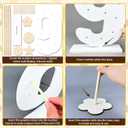 5 Pcs Donut Stand Set, Doughnut Party Supplies Include 1 Pc Digit Donut Wall Display Stand, 4 Pcs Doughnut Wall, for Birthday Wedding Baby Shower Party (White number 9)