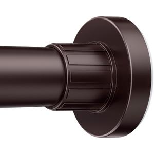 Ausemku Shower Curtain Rod 32-65 Inch Adjustable - 1 Inch Diameter Heavy Duty No drill Spring Tension Shower Rod, Non-Slip Rustproof Telescopic Rod for Bathroom, Brown