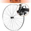 Hiland 28" x 1.75" Alloy Bike Rim for 1.75 to 2.215 Inch Wide Tire, Disc Brake Compatible, Front Bike Wheel, Bolt On Axle, Bicycle Accessories for Adult Bikes