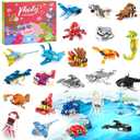 24-Piece Valentine's Day Gift Set, Ocean Life Building Blocks, Suitable for Boys and Girls - Valentine's Day Party Gifts, Classroom Exchange Gifts, School Reward Items