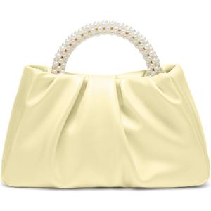 Beatfull Evening Purse Women Small Pearl Handbags Soft Leather Ruched Bag Wedding Bridal Clutch Party Prom Crossbody Purses