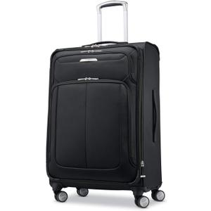 Samsonite Solyte DLX Softside Expandable Luggage with Spinner Wheels, Midnight Black, Checked-Medium 25-Inch