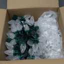 C9 LED Christmas Lights Outdoor, 68Ft 100 LED String with All in One Clips, Commercial Grade Waterproof Outdoor Christmas Lights for House Outside Roofline Xmas Decor, Pure White