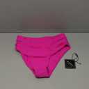 ZAFUL Women High Waisted Bikini Bottoms Ruched Swimsuit Bottom Tummy Control Bathing Suit Bottoms (Large, 1-magenta)