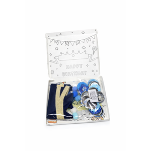 Blue Birthday Crown and Badge Set – Party Hat & Button Kit for Celebrations