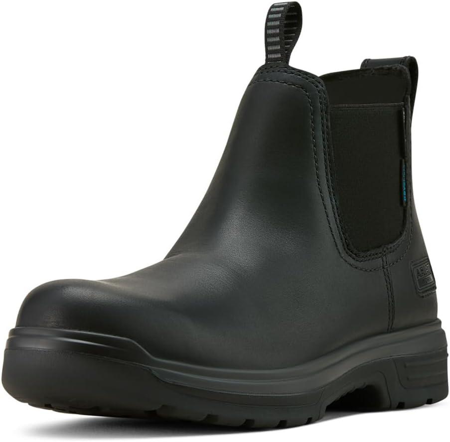 Ariat Work Men's Rebar Wedge H2O Composite Toe Western Boot (9.5, All Black)
