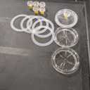 Three Clear Container Lids, Size 3.7"