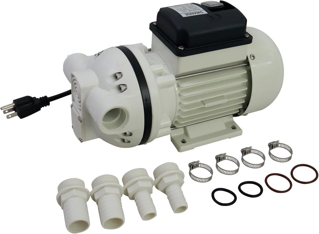 AC 110V-120V DEF Transfer Pump for Diesel Exhaust Fluid (DEF) Drum Compatible American Plug, Diaphragm Irrigation Self priming Electric water pump 10.6 GPM 23PSI,14.3lb, Lift 11m,Power 350W