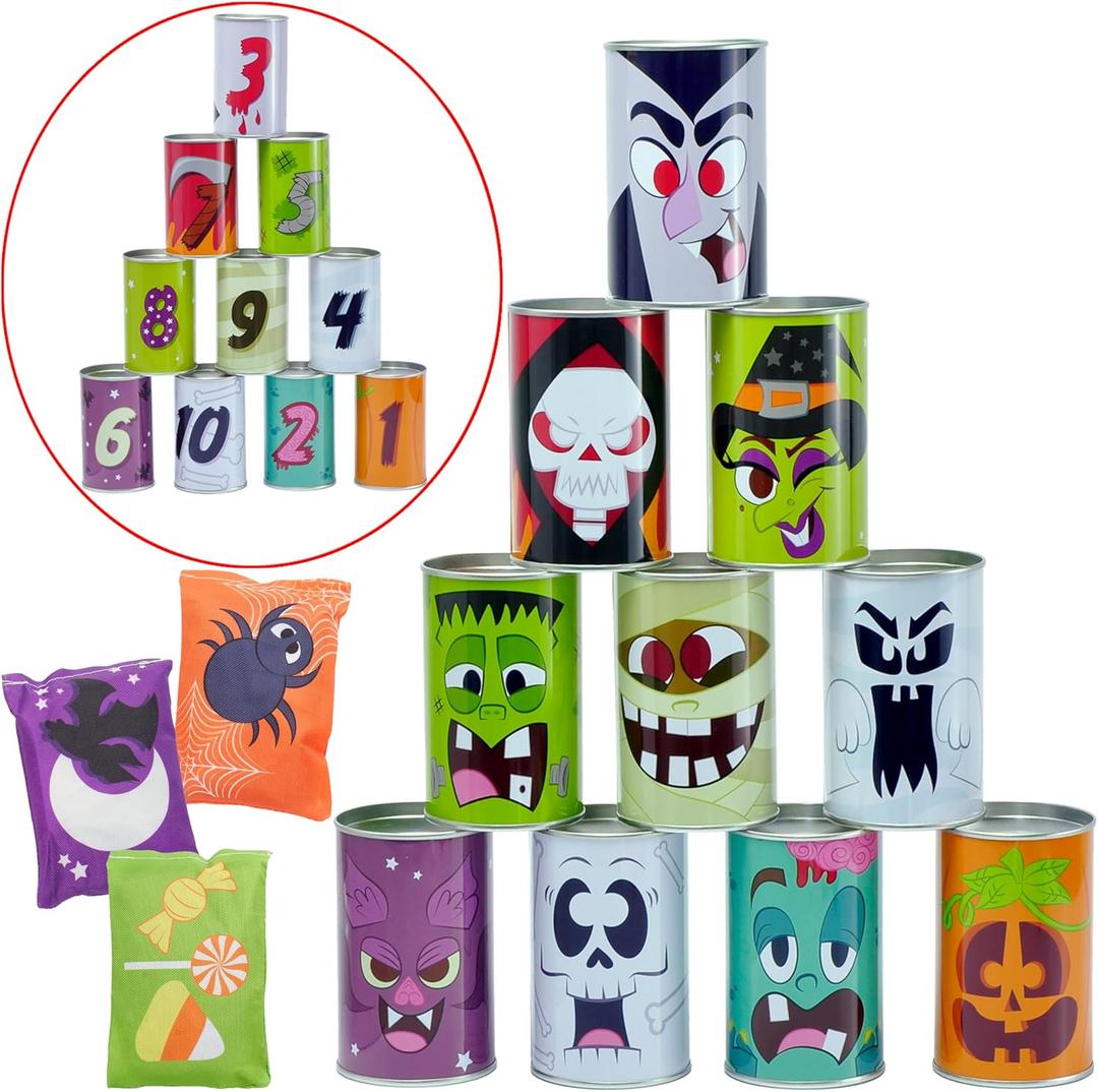 JOYIN 13 Pcs Halloween Carnival Can Bean Bag Toss Games for Kids & Adults Trick or Treat Decoration, Home Decor Party Favors Supplies, Homeschooling Backyard Game