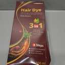 MEIDU Black Hair Dye Shampoo 3 in 1 for Gray Hair, Black Hair Dye for Women Men, Hair Color for Women Herbal Ingredients Natural (500ml,16.9oz) (Dark Brown)
