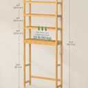 SONGMICS Over The Toilet Storage, 4-Tier Over Toilet Bathroom Organizer with Adjustable Shelves, 10.2 x 24.8 x 72.8 Inches, Space-Saving, Natural Beige UBTS041N01