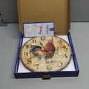 TAHEAT 12 Inch Rooster Wall Clock, Home Sweet Home Farmhouse Decor, Red Vintage Chicken Battery Operated Wall Clocks for Kitchen/Bedroom/Dining Room/Office