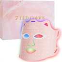 Red Light Mask for Face, 7-1 Colors Facial Care Mask, 850nm Infrared & Red Light Masks, Ergonomic Design for Home & Travel, Pink