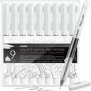 Ohuhu Liquid Fineliner Drawing Pens: 9 Sizes Micro Pens Drawing Pens Pigment Black Ink Water-proof Alcohol-proof Assorted Point Tips Smooth Writing Sketching Journaling Anime Artist Beginners - Kohala