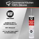 DAP Commercial Kitchen 100% Silicone Sealant, Stainless Steel, 9.8 Oz (7079808660)
