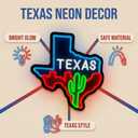 Texas Map Neon Signs for Wall Decor, Cactus LED Lights Signs Suitable for Bedroom Man Cave Bar Pub, Dimmable Art Wall Decorative Light Bar Sign