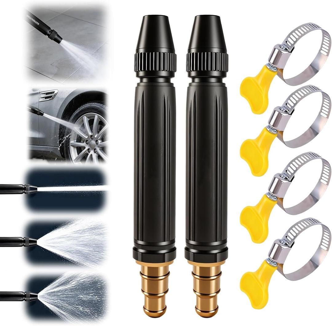 2Pcs Home High-Pressure Car Wash Water Gun with Booster Nozzle, Adjustable Spray Patterns, 2026 New Multi Function Lawn & Garden Watering Sprayer for Watering Plants and Vegetables, and Car Washing