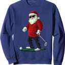 Santa Playing Golf Christmas Golfer Xmas Sweatshirt Small
