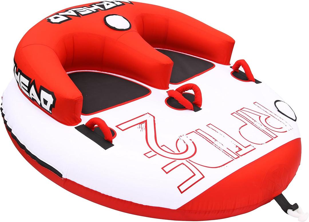 Airhead Riptide 2 Towable 1-2 Rider Tube for Boating and Water Sports, Kwik-Connect Tow and Two Patented Speed Safety Valves for Easy Inflation and Deflation