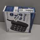 Landline Phones for Home with Large Buttons | Big Button Corded Phone with HI/LO Volume, Flashing Ringer Light, Speakerphone, 10 Two-Touch Speed Dial Memories, Tabletop or Wall Mount by Ken-Tech (BLACK)