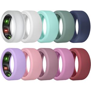 Ring Cover for Oura Ring Gen 4/ Gen 3, Anti-Scratch Elastic Silicone Oura Ring Case Protector for Men Women Working Out Gym (S (6/7/8/9/10), 10Collors)