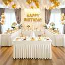 6 Pack 6ft Ivory Spandex Table Cloths for Rectangle Tables Wrinkle Free Ivory Rectangle Tablecloths Stretch Fitted Table Cover with Skirt for Wedding Birthday Party Banquet Baby Shower Buffet Event, 72" x 30"