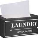 Dryer Sheet Holder Dispenser Container, Space Saving Laundry Room Organization and Storage, Farmhouse Laundry Dryer Sheets Holder for Laundry Room Decor, Fabric Softener Dispenser Containers, Black