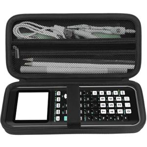 Hard Case Compatible with Texas Instruments TI-84 Plus CE/TI-84 Plus/TI-83 Plus/TI-83 Plus CE/Casio fx-9750GIII Graphing Calculator,Extra Mesh Pocket Fits USB Cables, Ruler, Manual and Pencil, Black