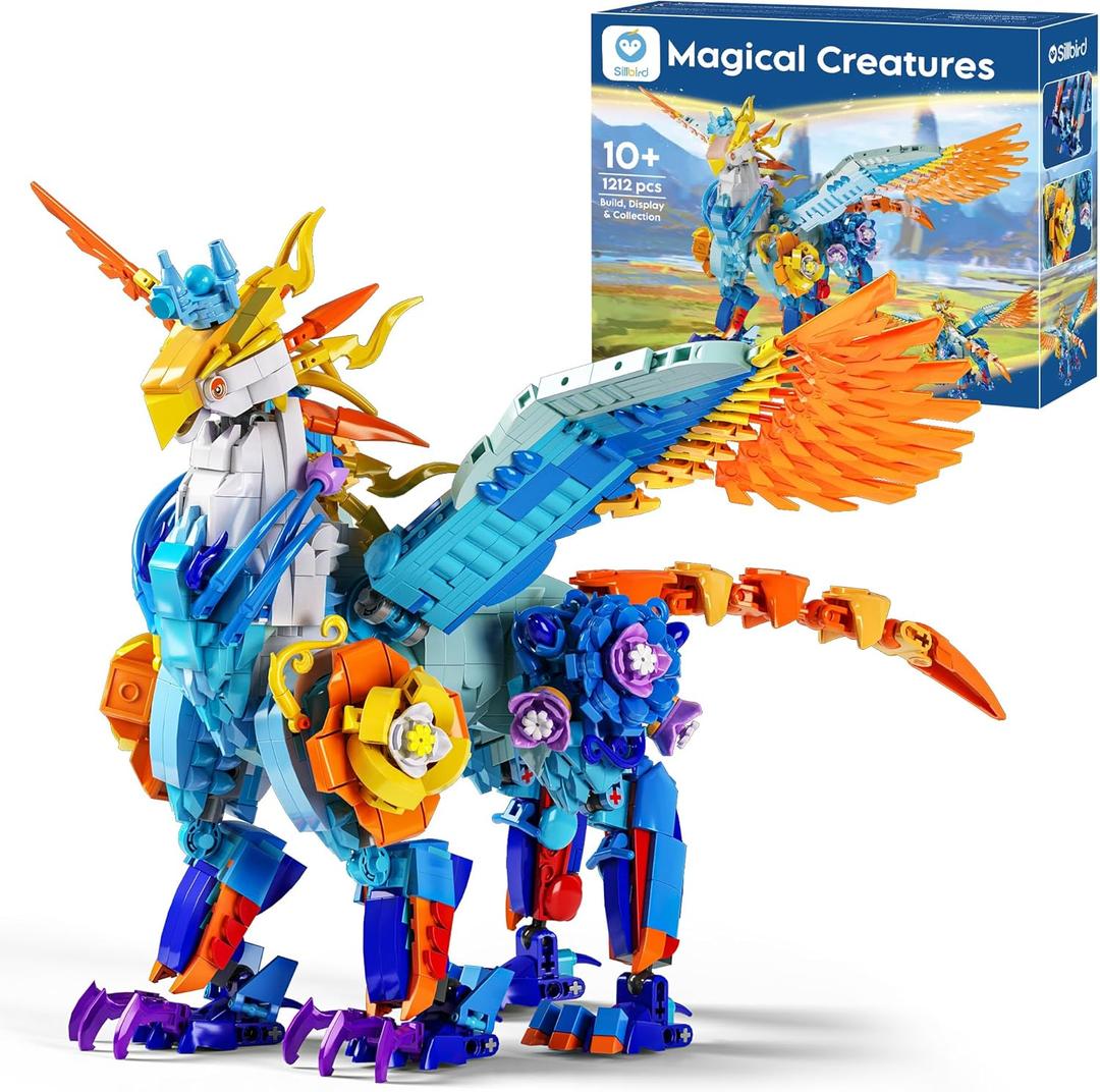 Sillbird Magical Creatures Building Set for Kids Age 10+ and Adults, Buildable Flower Animal Toy for Home Decor, Birthday Gift Idea for Boys Girls Teens and Adults (1212 Pieces)