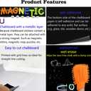 Magnetic Chalkboard Contact Paper for Wall 46.3"x18" Self Adhesive Magnetic Wall Board Sticker with 36 Magnet Letters for Office Home Black Chalk Board Wallpaper Roll