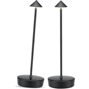 Cordless Led Table Desk Lamp 2 Pack, 7000mAh Battery Outdoor Table Light Waterproof for Restaurant Patio Camping Home Decor, USB-A Output, Brightness Memory, Dimmable