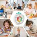 Visual Timer for Kids, 60-Minute Countdown Magnetic Timers for Classroom Office Kitchen with Silent Operation, Kids Timer for Teaching with Cute Design, 4-Color Zone Pattern Pomodoro Timers