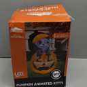 Joiedomi 5 FT Halloween Inflatables Outdoor Decorations, Inflatable Halloween Decor Outdoor Blow Up Pumpkin for Yard, Animated Blow Up Cat On Pumpkin with LEDs for Outside Decor