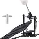 Drums Pedal Black Aluminum Alloy Children Rack Drums Pedal Set with Drum Beater Stick & Drum Key