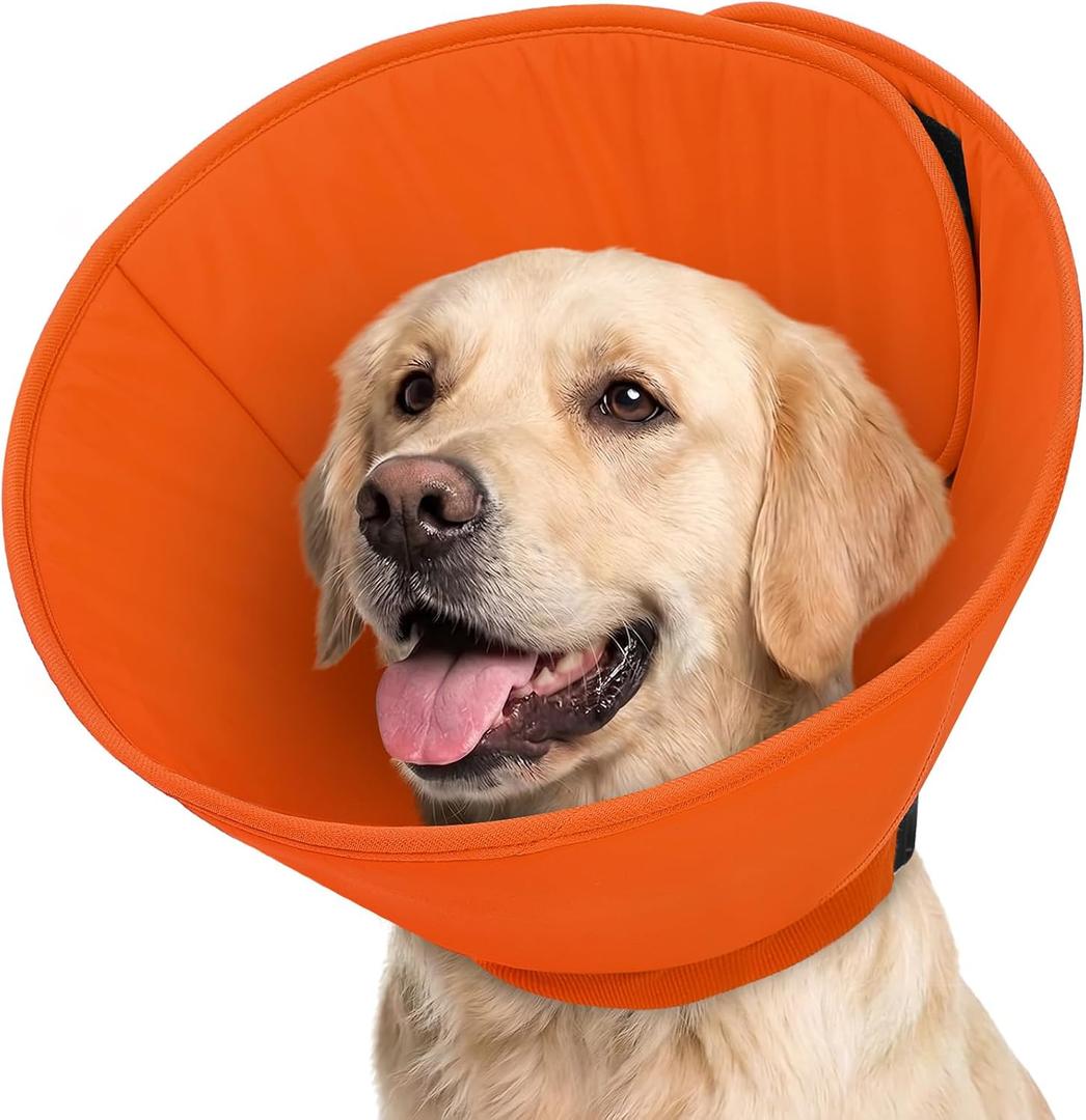 AOFITEE Large Dog Cone, Soft Dog Cone Collar to Stop Licking with Buckles (Red)