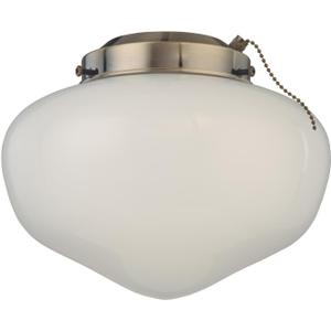 Westinghouse 7785100 LED Schoolhouse Indoor/Outdoor Energy Star Ceiling Fan Light Kit, Antique Brass Finish with White Opal Glass