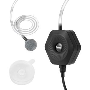 Hygger Quiet Mini Small Aquarium Air Pump Betta Fish Tank Bubbler Oxygen Aeration Pump with Air Stone Tubing Suction Cup for 0.5-15 Gal Fish Bowl