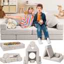 Lunix Modular Kids Play Couch, 14-Piece Fort Building & Climbing Foam Set, 55 inches x 27.5 inches x 21.2 inches