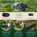 100 FT Flat Soaker Hose (2 x 50 FT) – Drip Irrigation for Garden Beds, Raised Beds & Landscaping – Kink-Resistant, Even Watering, Includes 16 Steel Stakes & Storage Straps