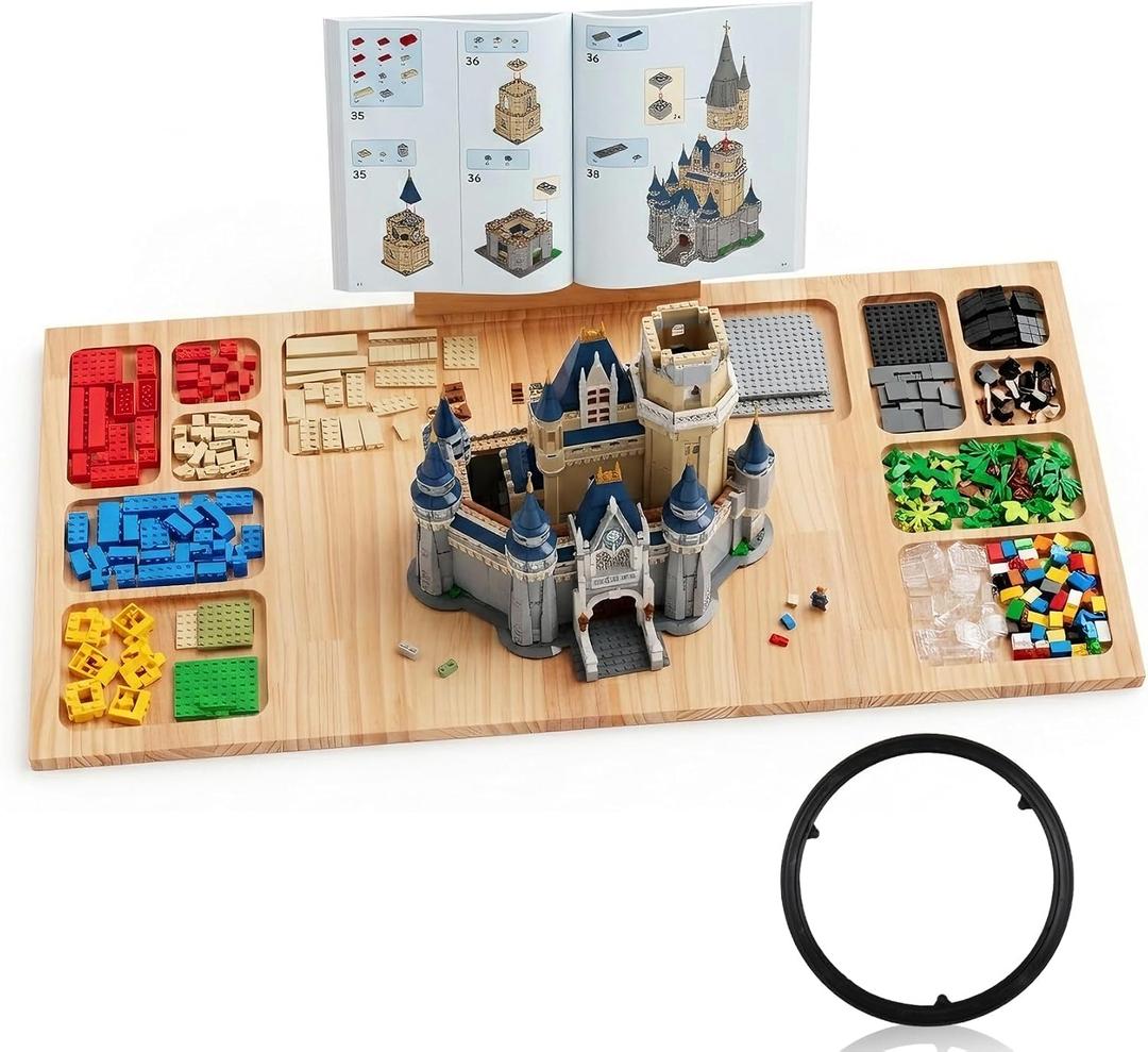 Building Baseplate Table for lego, lego Table with Storage and Classify, Building Tray Board for Adults Children and Seniors with 360 Rotating Lazy Susan