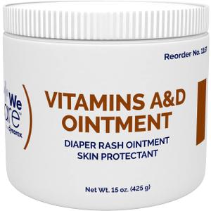Dynarex Vitamins A & D Ointment, Ointment with Vitamin A and Vitamin D Skin Protectant, for Diaper Rash and Discomfort, White, 4 Oz Tube Pack of 12